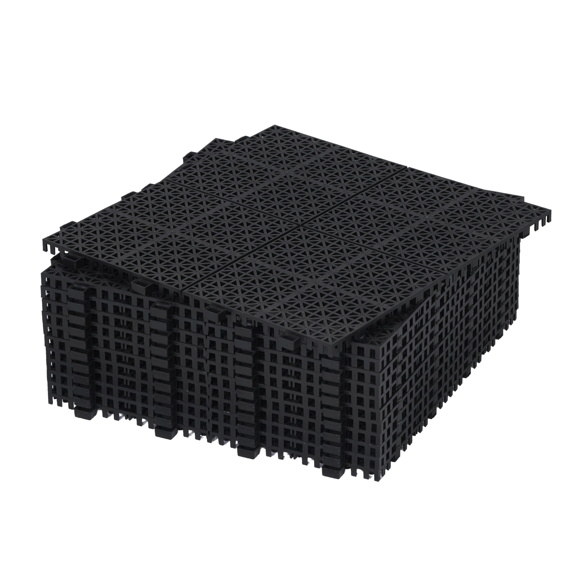 12 X 12 Inch Black Interlocking Deck Tiles Plastic Waterproof Outdoor All Weather Anti Slip Bathroom Shower Balcony Porch Strong Weight Capacity Upto 6613 Lbs, Rosette Pattern Pack Of 24 Black American Design,American Traditional Plastic