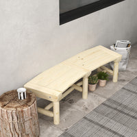 Outsunny Wooden Garden Bench, Semicircular Round Outdoor Tree Bench, Wrap Around Park Bench For Yard, Patio, Deck, Lawn, Natural Natural Wood