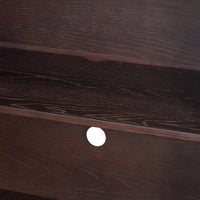 Vintage Distressed 4 Door Sideboard With Adjustable Shelves And Geometric Pattern For Dining Room, Kitchen And Living Room Espresso Espresso Solid Wood Mdf