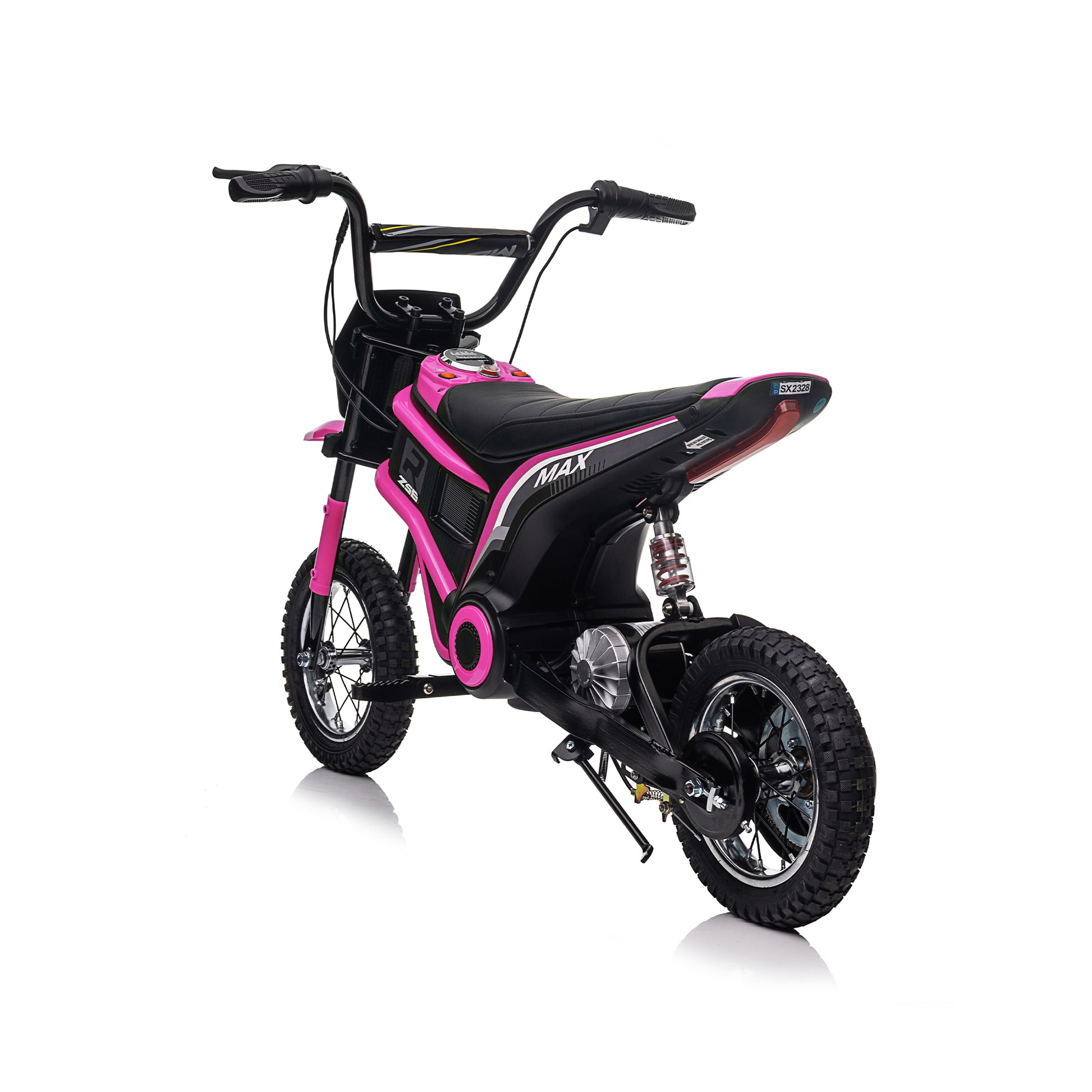 24V14Ah Kids Ride On 24V Electric Toy Motocross Motorcycle Dirt Bike Xxl Large,Speeds Up To 14.29Mph,Dual Suspension, Hand Operated Dual Brakes, Twist Grip Throttle, Authentic Motocross Bike Geometry Pink Polypropylene