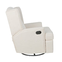 Hemingway Wingback Recliner In Canvas Beige Fabric