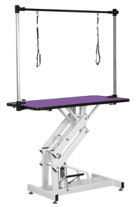 42.5Inch Hydraulic Pet Grooming Table With "H" Arm Purple White Purple Mdf Steel