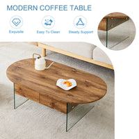 Coffee Table With Double Drawers. The Board Surface Is Mdf Sticker, And Both Sides Are Transparent Tempered Glass. The Design Is Simple And Elegant, With Excellent Storage Functions. Wood Mdf Glass