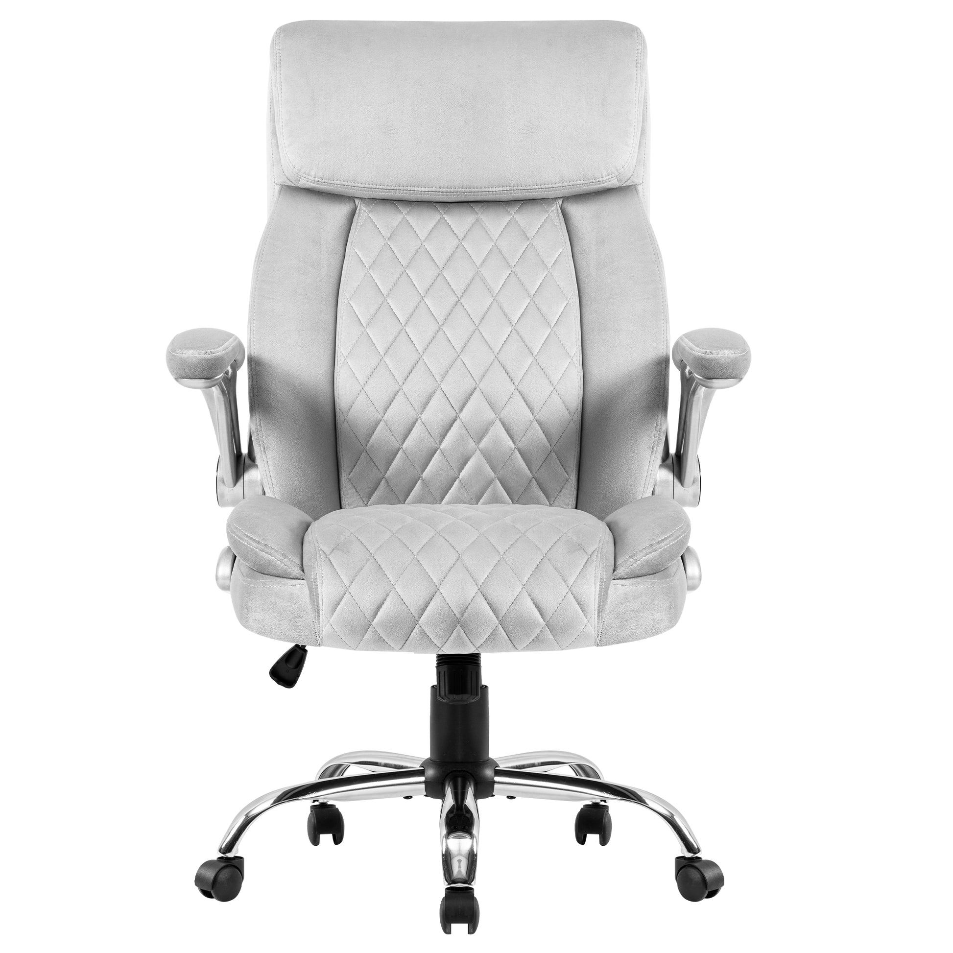 Swivel Office Room Chair Executive Desk Chair Velvet Caster Metal Grey Office Foam Dry Clean American Design,Cute,Modern Handle Office Chairs Foam Adjustable Height Velvet