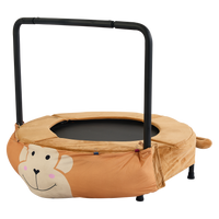 Xtp009 Assembled Children'S Trampoline Happy Expression Outdoor And Indoor Dual Use Monkey Black And Red Foldable Iron Tube For Kids Age 3 7 Yellow Black Steel