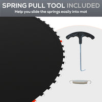 Soozier Trampoline Replacement Mat, Fits 14' Trampoline With 80 V Hooks & 5.5" Springs, Trampoline Mat With 8 Rows Of Stitching & Spring Pull Tool Spring & Frame Not Included , Black Black Plastic