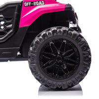24V Kids Ride On Utv,Electric Toy For Kids W Parents Remote Control,Four Wheel Suspension,Low Start,Adjustable Speed,Multimedia Player,Early Education,Bluetooth,Rear Storage Space For Kids Aged 3 . Pink 50 99 Lbs Polypropylene