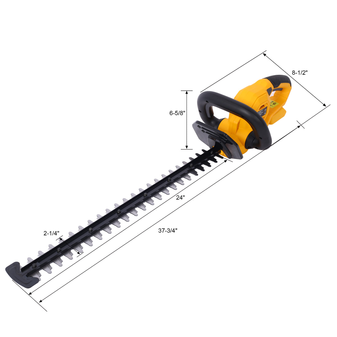 20V Cordless Hedge Trimmer, 22 Inch Steel Blade, Reduced Vibration, Battery And Charger Included Yellow Black Plastic