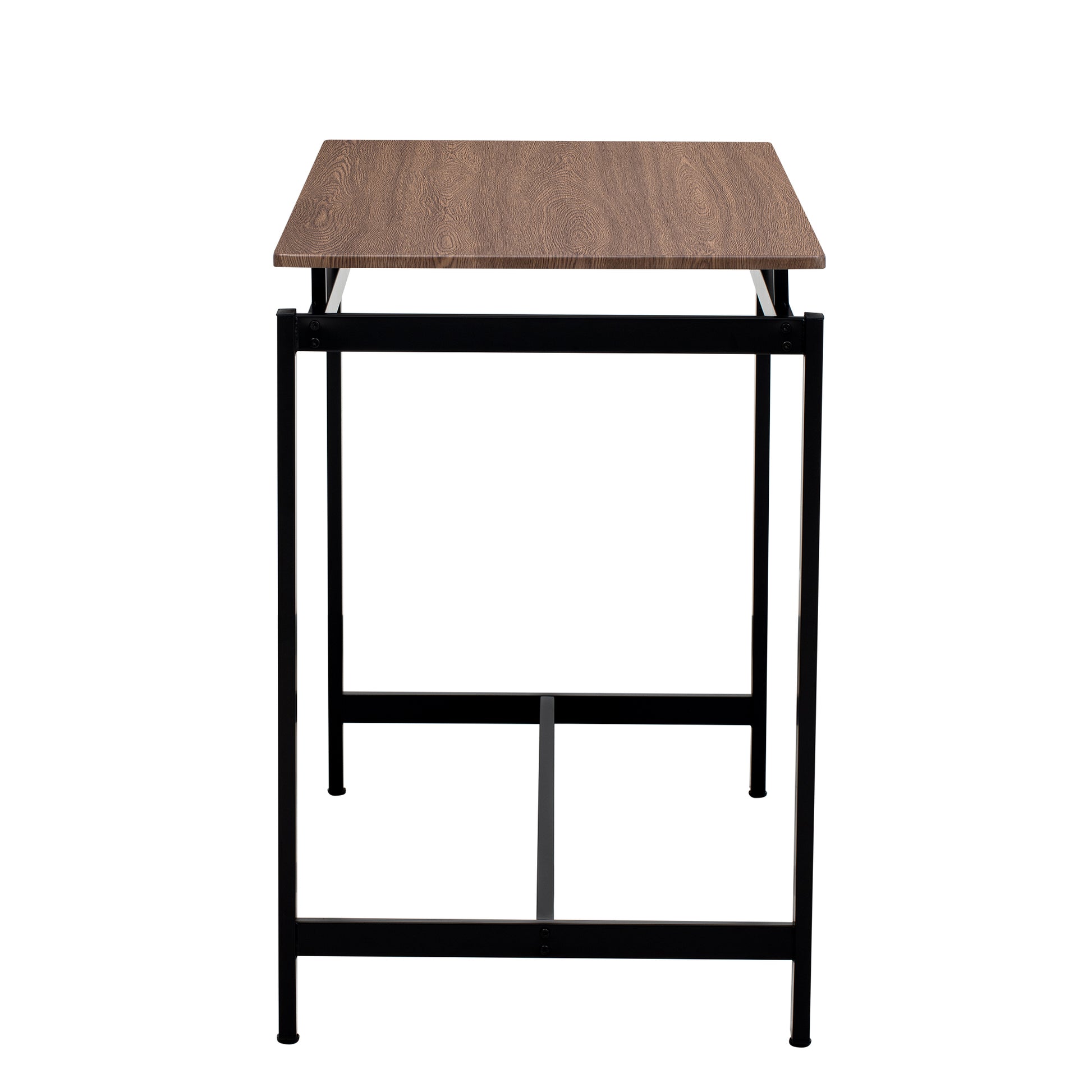 5 Piece Compact Bar Table Set With Table And Stools Modern Industrial Design, Space Saving Furniture For Dining Room And Breakfast Nook Dark Brown Dark Brown Mdf Steel