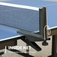 Table Tennis Table 15Mm Professional Mdf Indoor Table Tennis Table With Table Tennis Net And Bats Etc. Quick Assembly, Single Training Table, 108"L X 60"W X 30"H Black Blue Mdf Steel