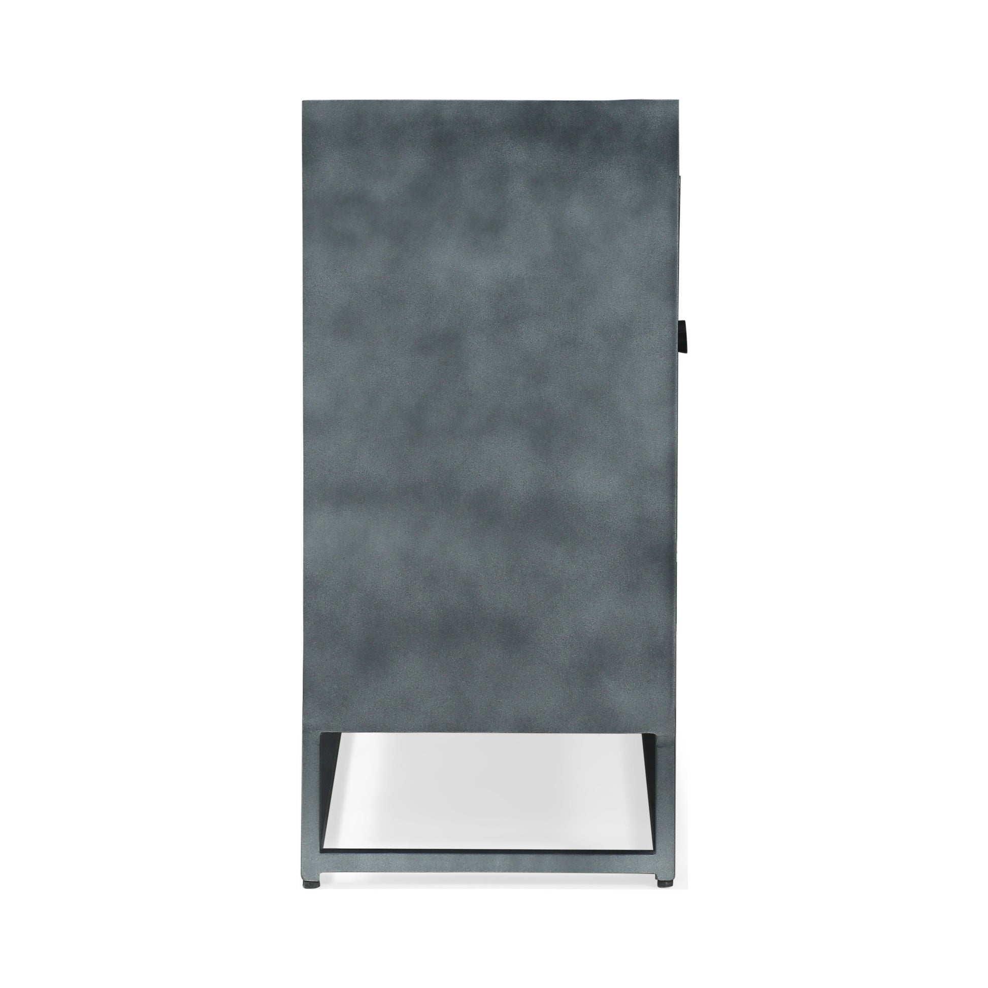 2 Door Cabinet Grey Metal & Wood