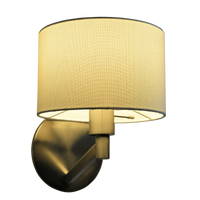 Nebula Brushed Nickel Base Wall Lamp With Rotary Switch White Fabric Shade Nickel,Silver,White Fabric,Metal