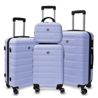 4 Piece Hard Shell Luggage Set,Carry On Suitcase With Spinner Wheels,Family Luggage Set,Lavender Purple 12 20 24 28In Lavender Purple Abs