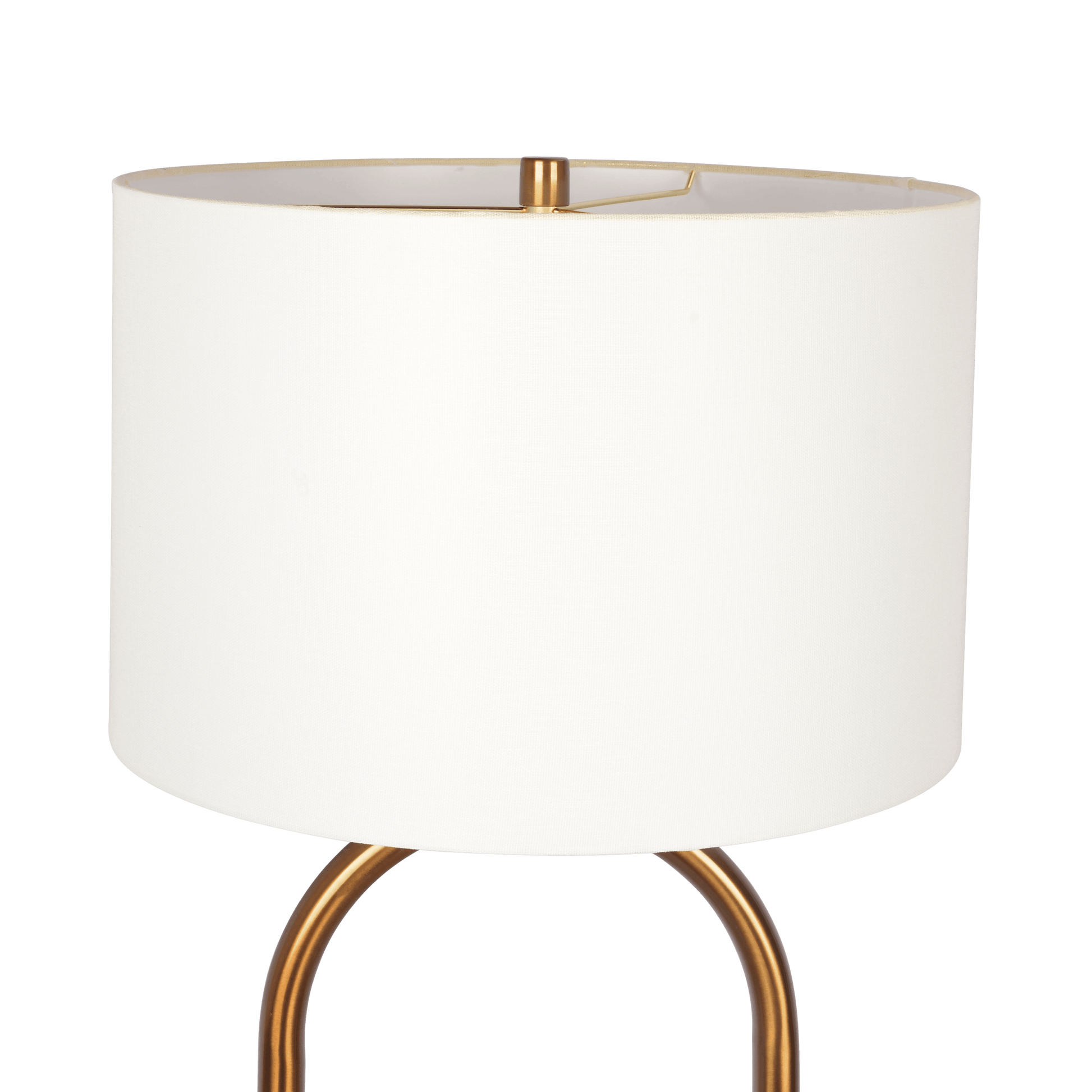 Vivid Brass Ring Base Floor Lamp With Large White Drum Shade Antique Brass,White Table&Floor Lamps Brass