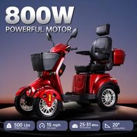 Xl3D4L Electric Mobility Recreational Travel Scooter For Adults,Mobility Scooters For Seniors, 4 Wheel Powered Mobility Scooters Red Abs Pc Abs Pc