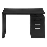 Computer Desk, Home Office, Laptop, Left, Right Set Up, Storage Drawers, 48"L, Work, Black Laminate, Contemporary, Modern Black Particle Board