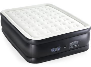 Inflatable Air Mattress With Built In Pump, Twin Size 18In Black Pvc