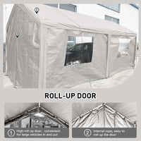 Carport, 10 20 Heavy Duty Portable Carport Garage Tent For Outdoor Storage Shelter White White Metal