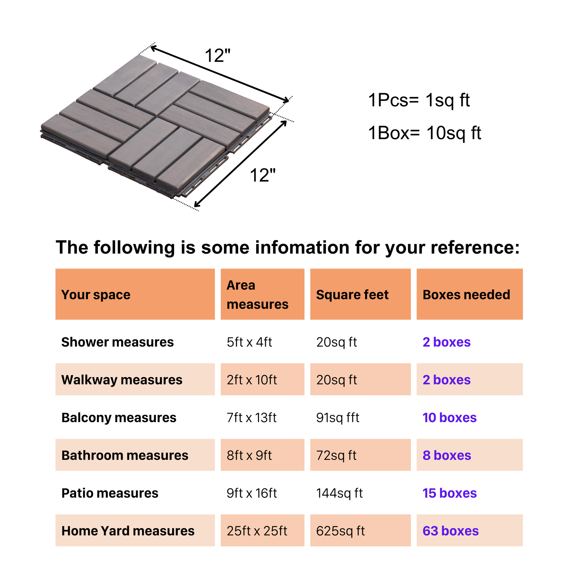 10 Pcs Interlocking Deck Tiles Checker Pattern, 12" X 12" Light Gray Square Acacia Hardwood Outdoor Flooring For Patio, Bancony, Pool Side,.. Gray Solid Wood