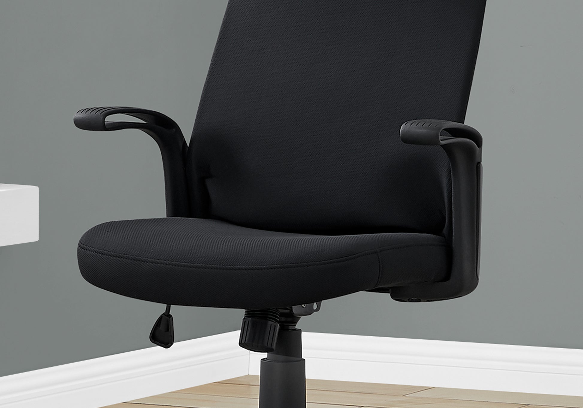 Office Chair, Adjustable Height, Swivel, Ergonomic, Armrests, Computer Desk, Work, Black Mesh, Black Metal, Contemporary, Modern Black Foam Polyester