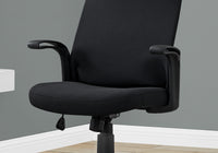 Office Chair, Adjustable Height, Swivel, Ergonomic, Armrests, Computer Desk, Work, Black Mesh, Black Metal, Contemporary, Modern Black Foam Polyester