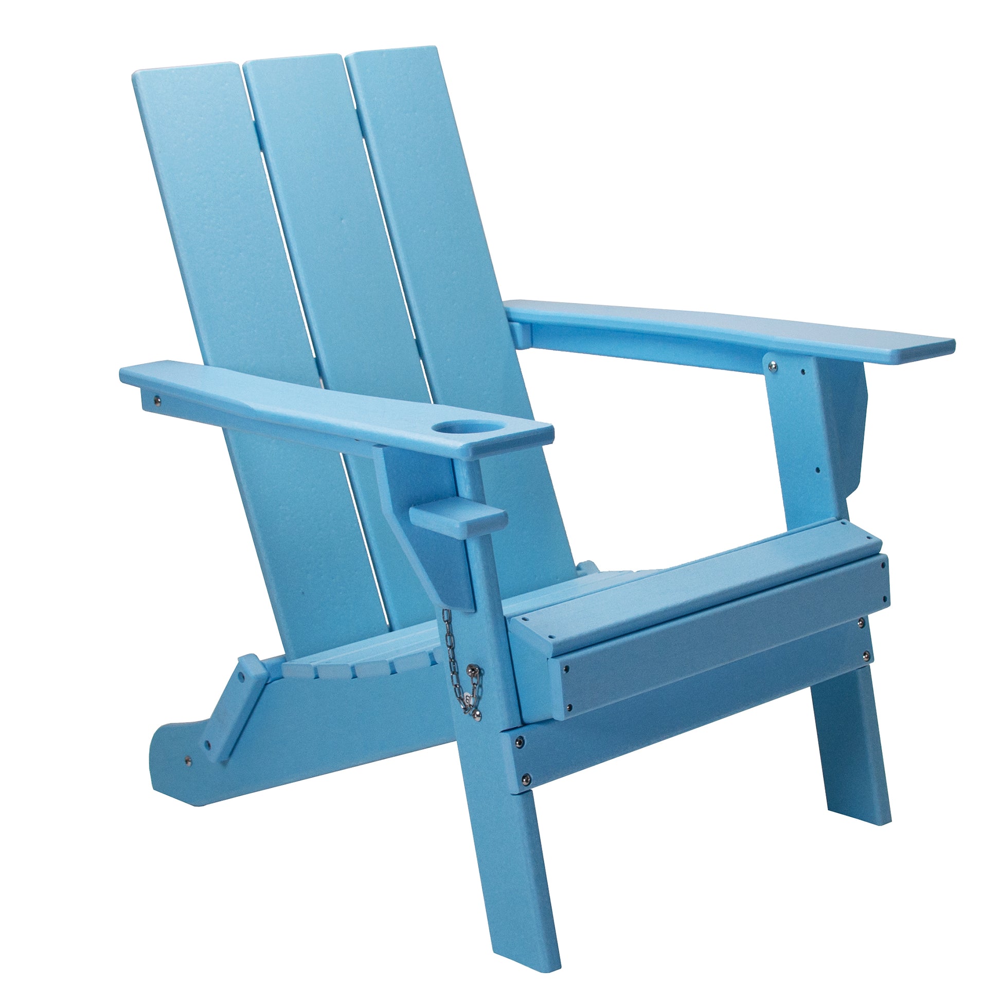 Hdpe Modern Folding Adirondack Chair, Ultra Durable Weather Resistant Design, Easy Folding With No Pins Needed, 300 Lb Capacity, Aqua Blue Aqua Blue Hdpe