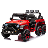 24V Ride On Large Pickup Truck Car For Kids,Ride On 4Wd Toys With Remote Control,Parents Can Assist In Driving,Bluetooth Music Version,Pickup Truck Design With Spacious Storage In The Rear. Red Polypropylene