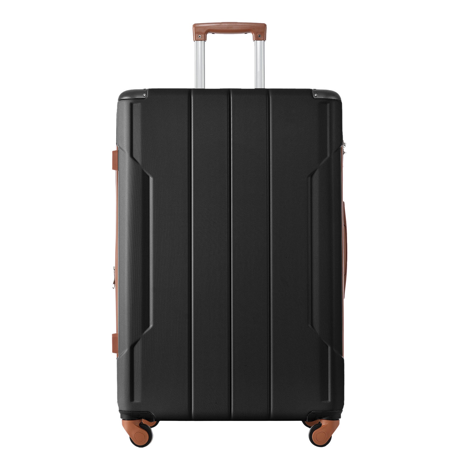 Hardshell Luggage Spinner Suitcase With Tsa Lock Lightweight Expandable 24'' Single Luggage Black Brown Abs