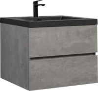 30" Floating Bathroom Vanity With Sink, Modern Wall Mounted Bathroom Storage Vanity Cabinet With Black Quartz Sand Top Basin And Soft Close Drawers, 24V12 30Gr Grey 24Vedi 30B 2 Grey Bathroom Wall Mounted Plywood