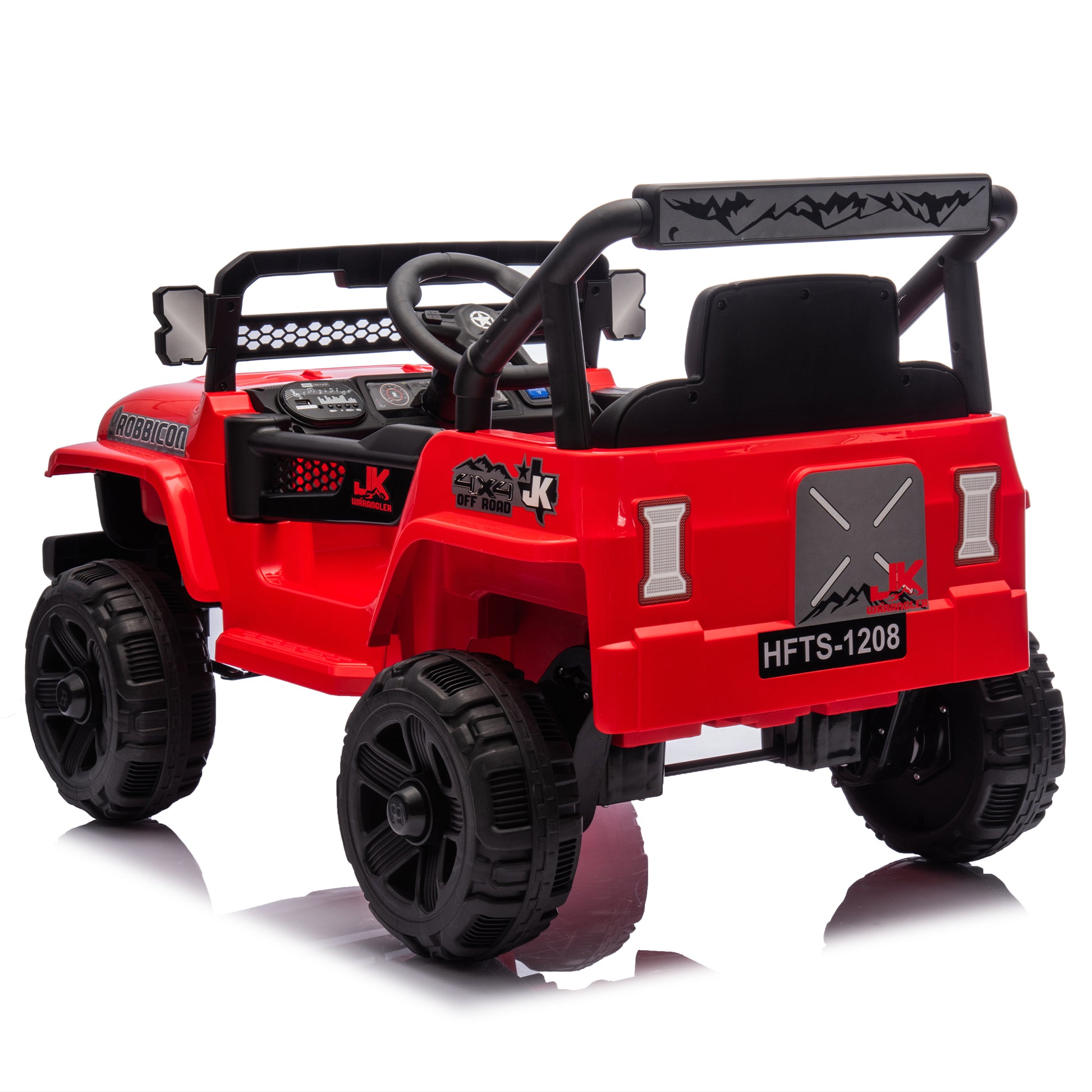 12V Kids Ride On Electric Truck Car W Parents Control,2Wd,Four Wheel Suspension,Early Education Function,Adjustable Volume,Usb,Mp3,Bluetooth,Microphone Jack,Power Display,Led Lights For Kids Aged 3. Red Polypropylene