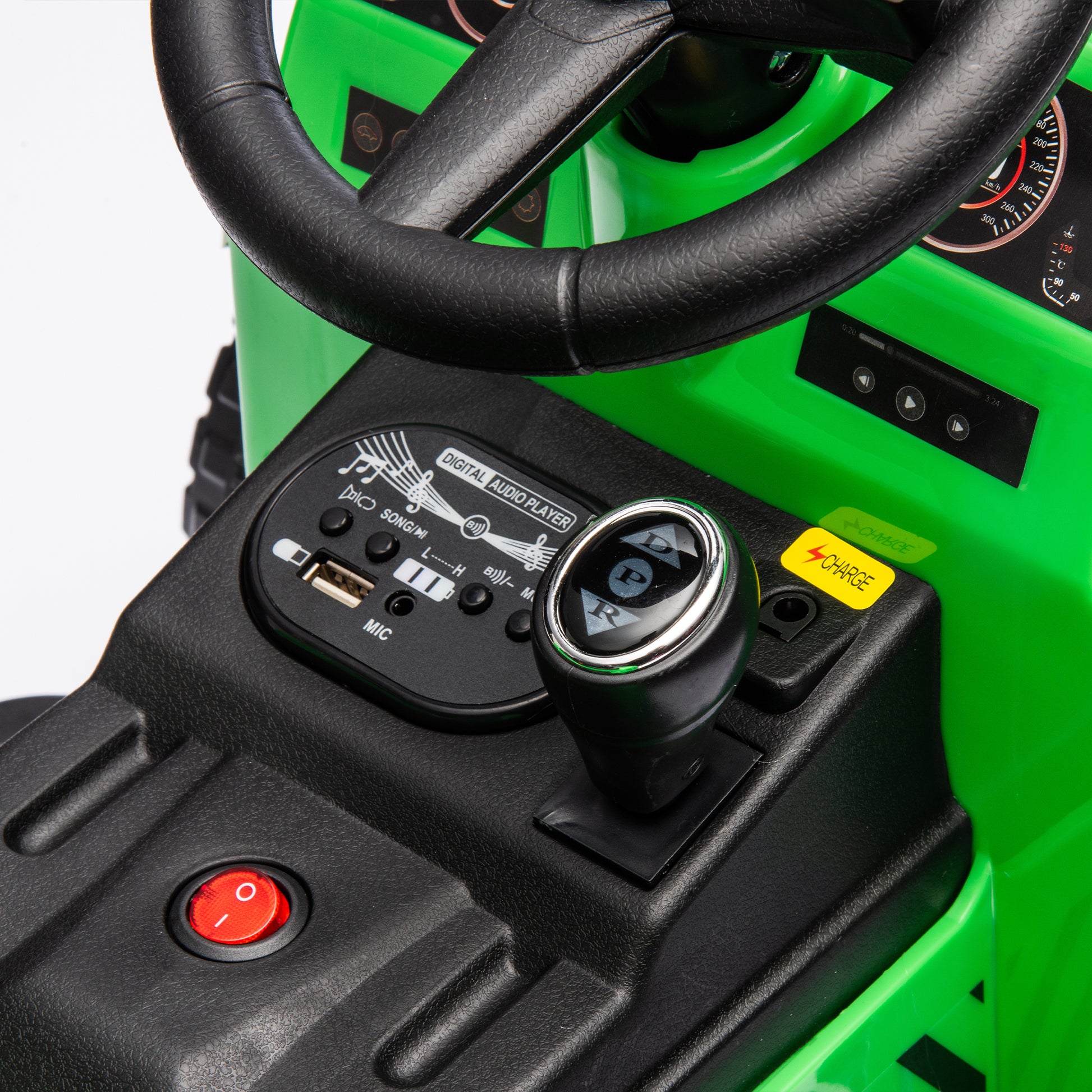 12V Kids Ride On Electric Tractor Black Knight,Kids Ride On Toy.2Wd,Non Skid Tires, Steering Wheel, Foot Pedal,With Removable Storage Tug,Light,Bluetooth,Music,Mp3,Usb,Power Display For Kids Aged 3 . Green 50 99 Lbs Polypropylene