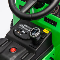 12V Kids Ride On Electric Tractor Black Knight,Kids Ride On Toy.2Wd,Non Skid Tires, Steering Wheel, Foot Pedal,With Removable Storage Tug,Light,Bluetooth,Music,Mp3,Usb,Power Display For Kids Aged 3 . Green 50 99 Lbs Polypropylene