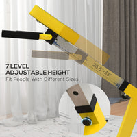 Soozier Roman Chair Back Extension Machine, Height Adjustable Hyperextension Bench With Dip Bars, Multi Functional For Back, Core, Arms And Whole Body Training, Yellow Yellow Steel