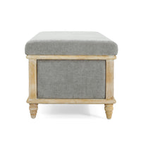 Osgood Gray Storage Ottoman Gray Wood Fabric