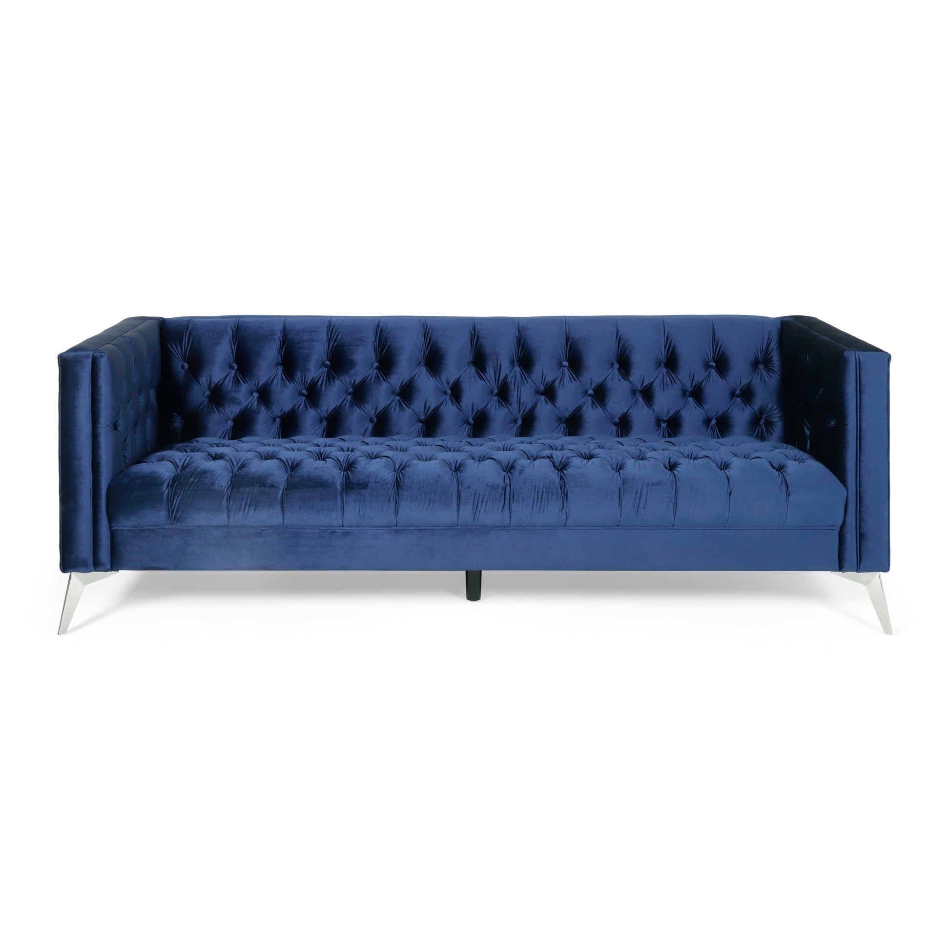 3 Seater Sofa Blue Fabric 3 Seat