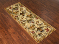 Woodland Gc Rst5202 Cream 2 Ft. X 3 Ft. Lodge Area Rug Cream Polypropylene