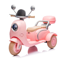 12V Two Seater Kids Ride On Electric Motorcycle,Three Wheels Kids Toy With Slow Start,Multi Function Player,Usb,Bluetooth, Light,Backseat Flip Adult Seat, Oversized Storage Box For Kids Aged 3 6.