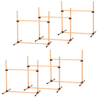 Pawhut 6 Piece Dog Agility Training Equipment With Hurdle Bag And Whistle, Orange And White Orange Plastic