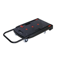 Capacity Black Plastic Steel Body Foldable Platform Trolley Push Hand Cart Black 1Pc Black Metal,Plastic