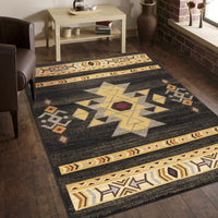 Tribes Gc Yls4004 Black 2 Ft. 7 In. X 7 Ft. 3 In. Southwest Area Rug Black Polypropylene