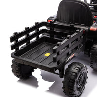 Ride On Tractor2.0 With Trailer,24V Battery Powered Electric Tractor Toy, 200W*2Motor 1.86 4.97Mph Remote Control,Electric Car For Kids,Three Speed Adjustable,Usb,Mp3 ,Bluetooth,Led Light, Safety Belt Black Polypropylene