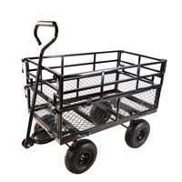 Black Double Fence Utility Cart Wagon Cart Garden Cart Trucks Make It Easier To Transport Firewood Black Metal