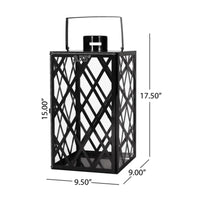 Anton 18"H Stainless Steel Lantern Black Stainless Steel