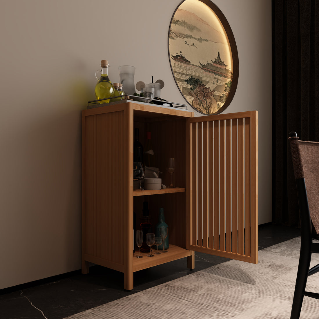 Bathroom Bamboo Storage Cabinet, Freestanding Floor Cabinet With Door And Shelf For Bathroom, Living Room, Bedroom, Hallway, Kitchen 1 2 Drawers Natural Natural,Natural Wood Nature Bathroom Bamboo Bamboo