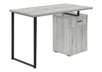 Computer Desk, Home Office, Laptop, Left, Right Set Up, Storage Drawers, 48"L, Work, Grey Laminate, Black Metal, Contemporary, Modern Grey Particle Board