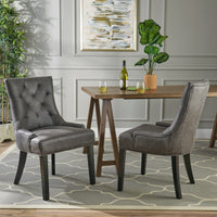 Cheney Dining Chair Kd Mp2 Set Of 2 Slate Microfiber
