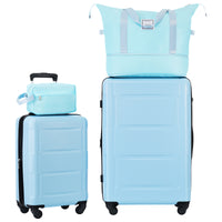 2 Piece Luggage Set With Bags Expanable Spinner Wheels Abs Lightweight Suitcase With Tsa Lock 20Inch 28Inch Light Blue Abs