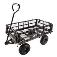 Black Double Fence Utility Cart Wagon Cart Garden Cart Trucks Make It Easier To Transport Firewood Black Metal