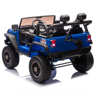 24V Two Seater Kids Ride On Truck Car W Parents Control,200W*2,Seat Width 20.28In,Four Wheel Suspension,Led Lights,Music,Mp3,Bluetooth,Two Independent Seat Belts,Suitable For Off Road For Kids Aged