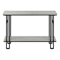 Accent Table, Console, Entryway, Narrow, Sofa, Living Room, Bedroom, Grey Laminate, Black Metal, Contemporary, Modern Grey Metal
